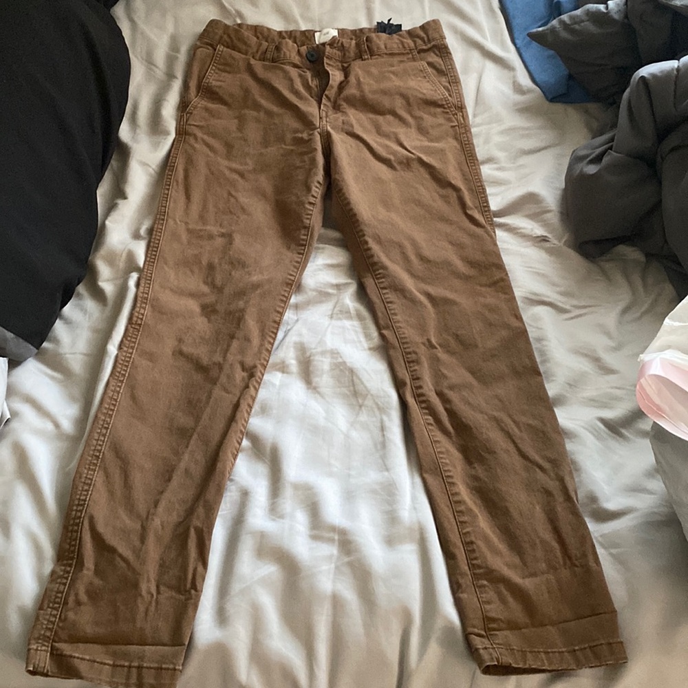 H&M skinny fit stretch khaki/brown chinos